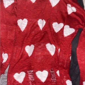 Red Heart Pattern Sweater